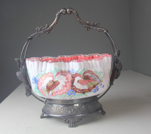 Victorian pink white glass - victorian,